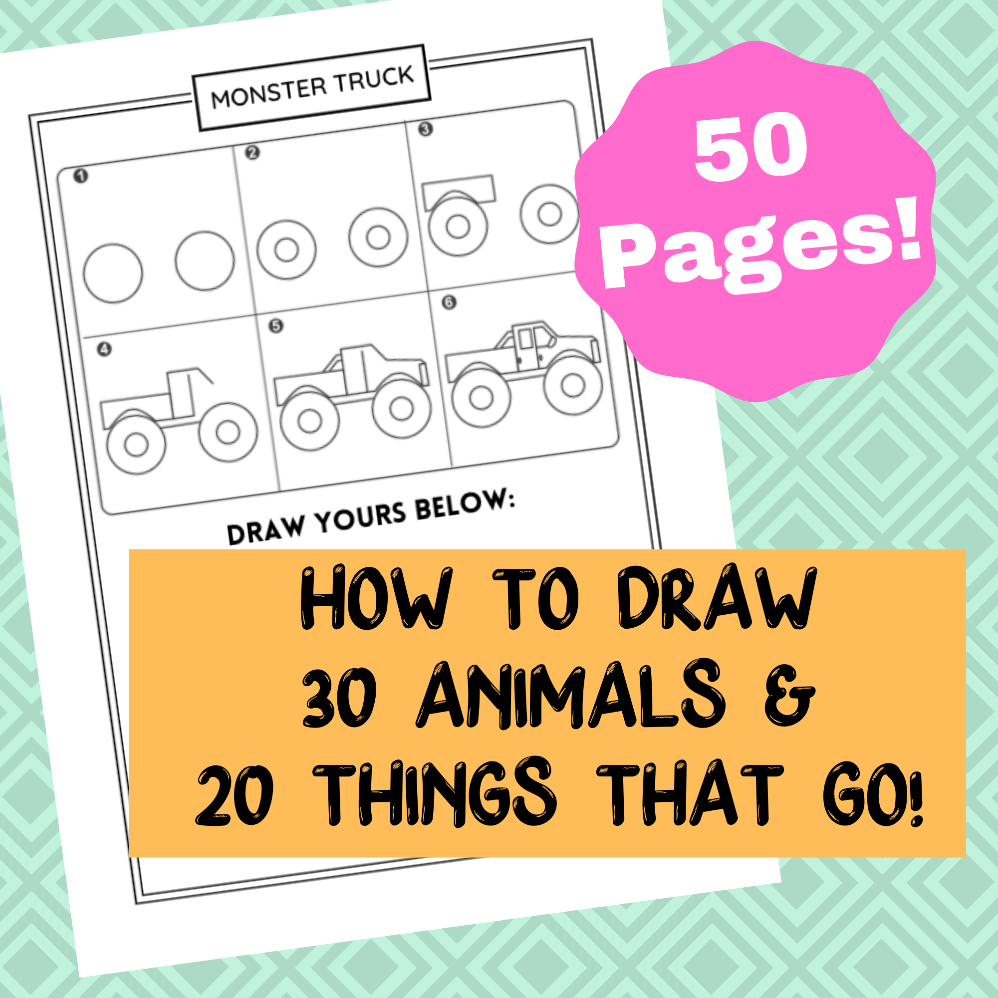 50 Directed Drawing Worksheets for Kids!