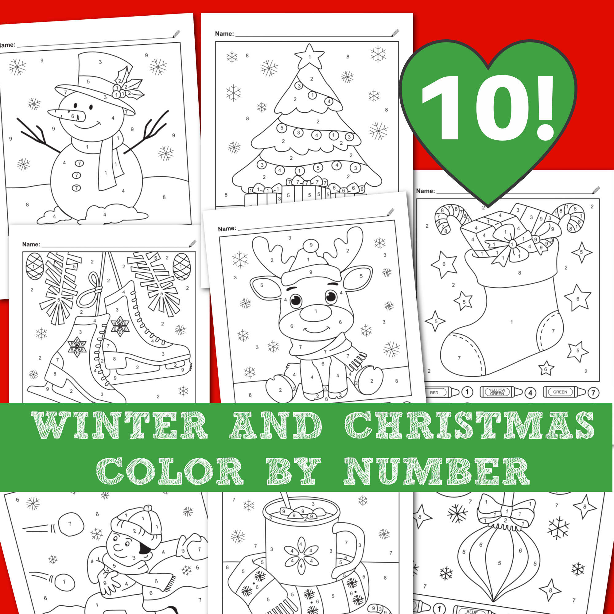 Christmas Color by Letter, Christmas Coloring Pages, Color by Code