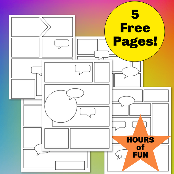 Free Printable Comic Book Blank Pages - Easy Peasy and Fun