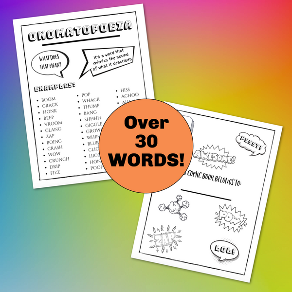 50 Blank Comic Book Pages & a Free Onomatopoeia List!