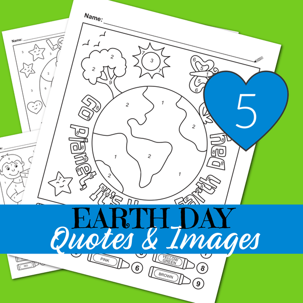 5 Earth Day Color By Number Printable Worksheets