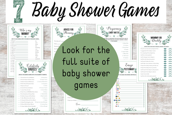 Baby Shower Emoji Pictionary Printable Game