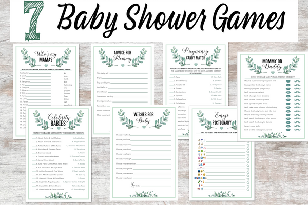 Greenery Gender Neutral Baby Shower Games