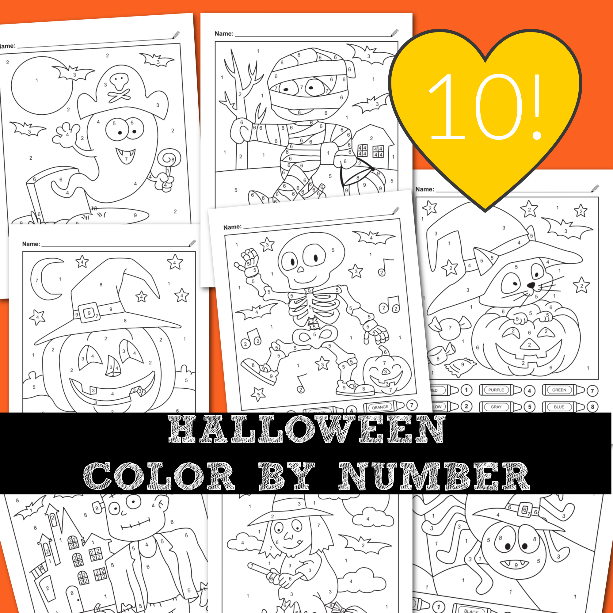 Free Coloring Pages & a Halloween Color-by-Number!
