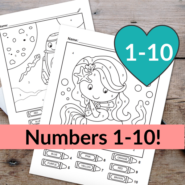 10 Color By Number & Letter Worksheets