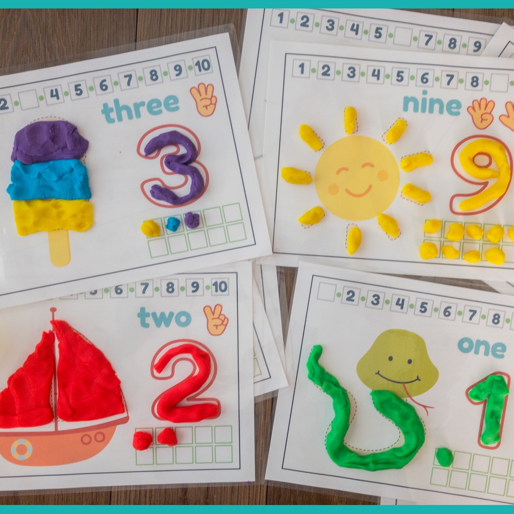 Number Formation Play-Doh Mat 0-10 Activity Set
